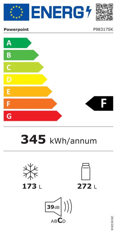 Powerpoint Graphite American Style Fridge Freezer