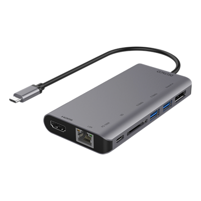 DeltaCo Hub Adaptor | USB-C to HDMI / Display Port / USB / RJ45 / SD Card 