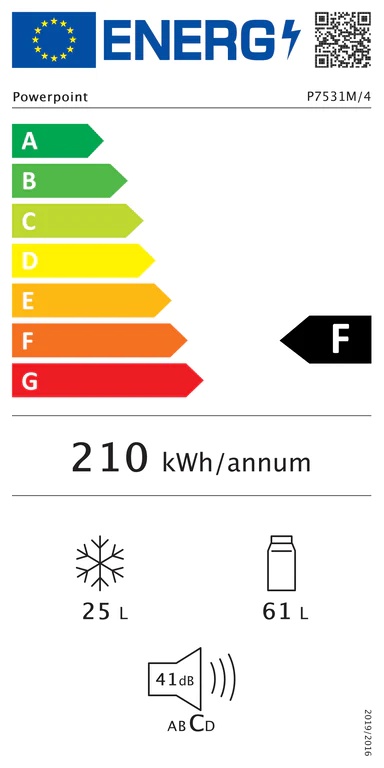 Powerpoint 30/20 Under Counter Fridge Freezer