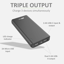 TechCharge 10,000 PowerBank | Triple Port