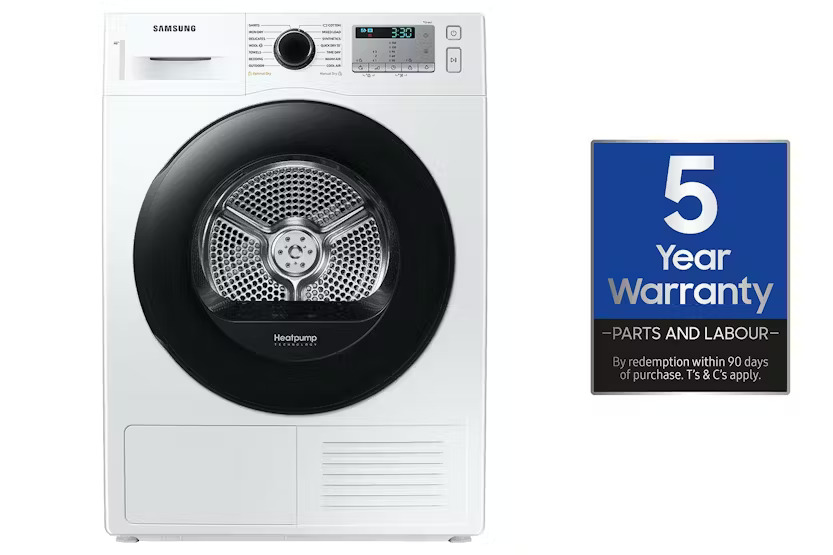 Samsung White A++ Rated 9kg Heat Pump Tumble Dryer | 5 Year