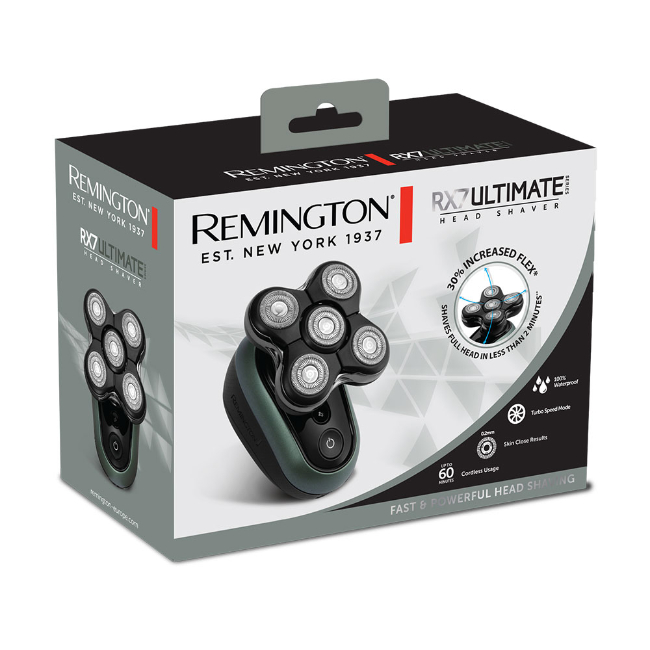 Remington RX7 Ultimate Rechargeable Rotary Blade Head Shaver