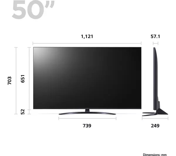 LG 50" 4K UHD Smart Television Central Pedastel Stand