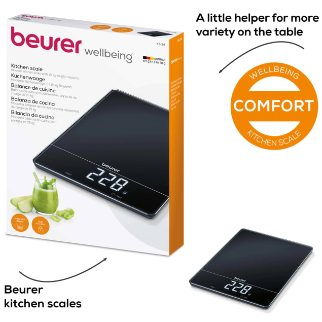 Beurer Digital Kitchen Weighing Scales | Black