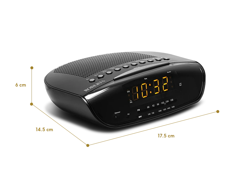 Roberts Alarm Clock Radio (Instant Time) |Black