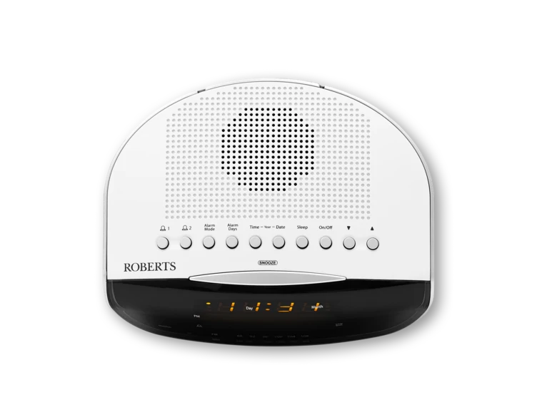 Roberts Alarm Clock Radio (Instant Time) | White