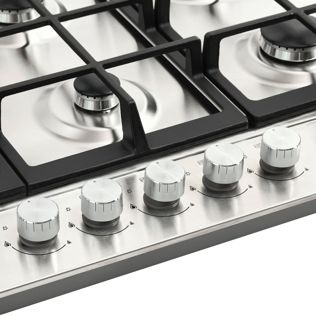 Belling S/Steel 5 Ring 75cm Gas Hob | Wok Burner