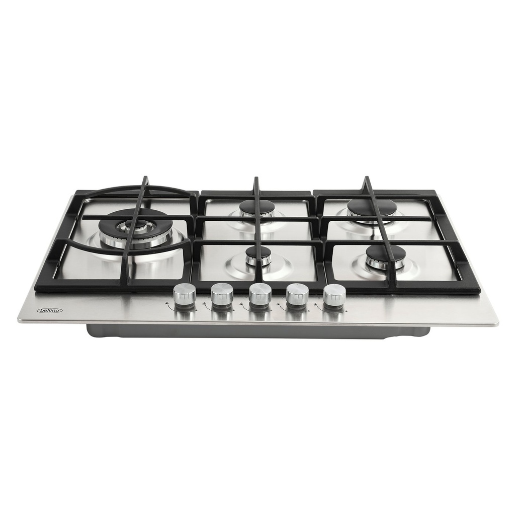 Belling S/Steel 5 Ring 75cm Gas Hob | Wok Burner