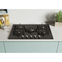 Candy Black 5 Ring Gas On Glass Hob