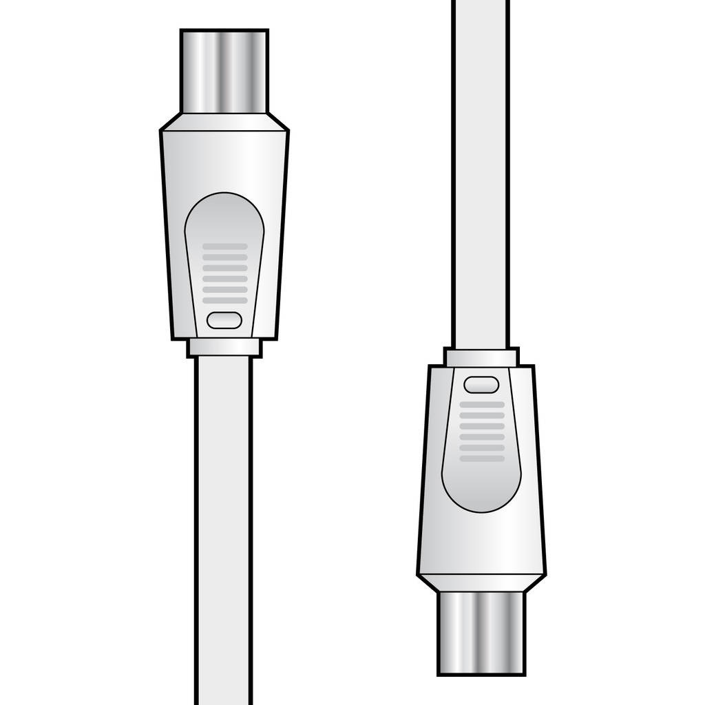 AV:Link 2 Metre Coaxial Male Plug to Plug Lead