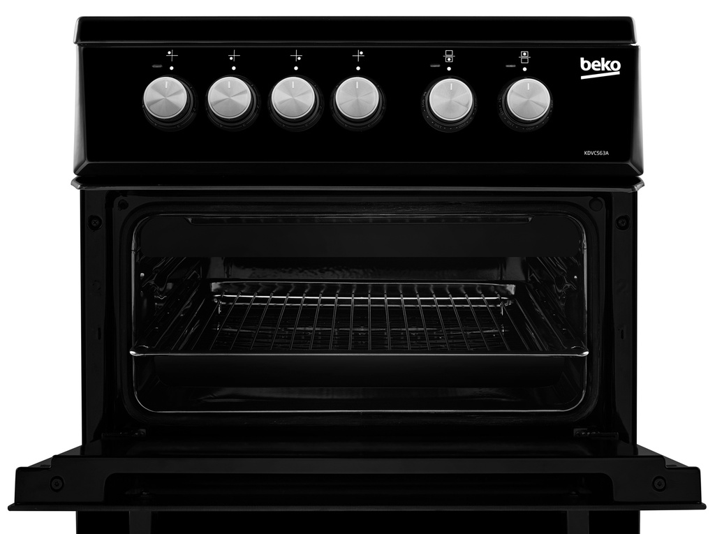 Beko Black 50cm Double Oven Ceramic Cooker