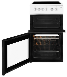 Beko White 50cm Double Oven Ceramic Cooker