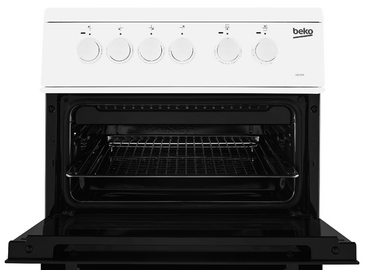 Beko White 50cm Twin Cavity Solid Plate Cooker