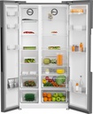 Beko Silver Plain Door American Style Fridge  Freezer