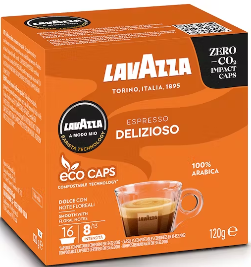 Lavazza Delizioso A Modo Mio Compostable Coffee Capsules