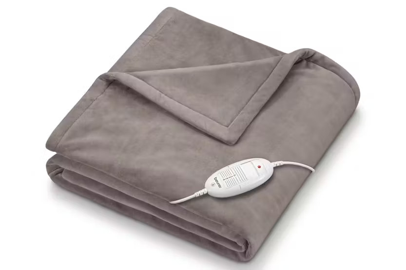 Beurer HD75 Fleece Heated Throw Blanket | Cosy Taupe