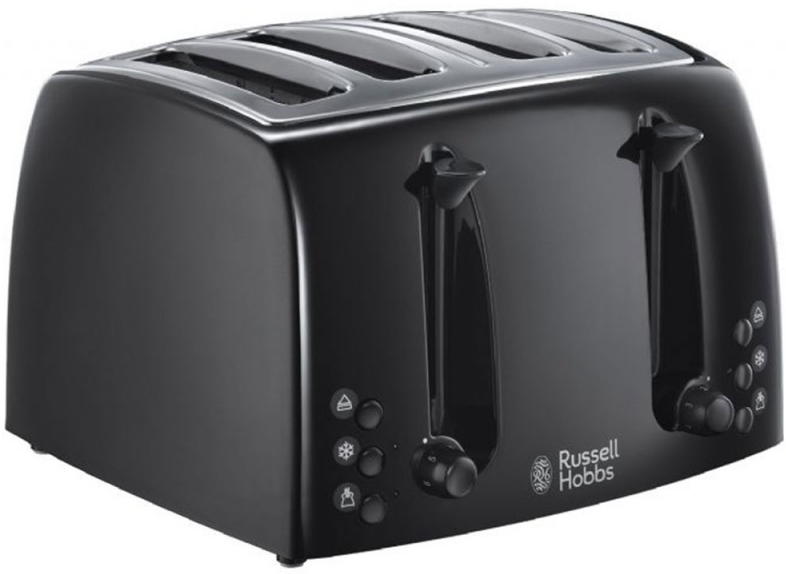 Russell Hobbs Textures Black 4 Slice Toaster