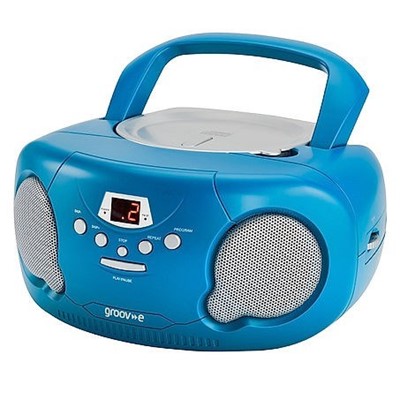 Groov-e Portable CD Radio Boombox | Blue