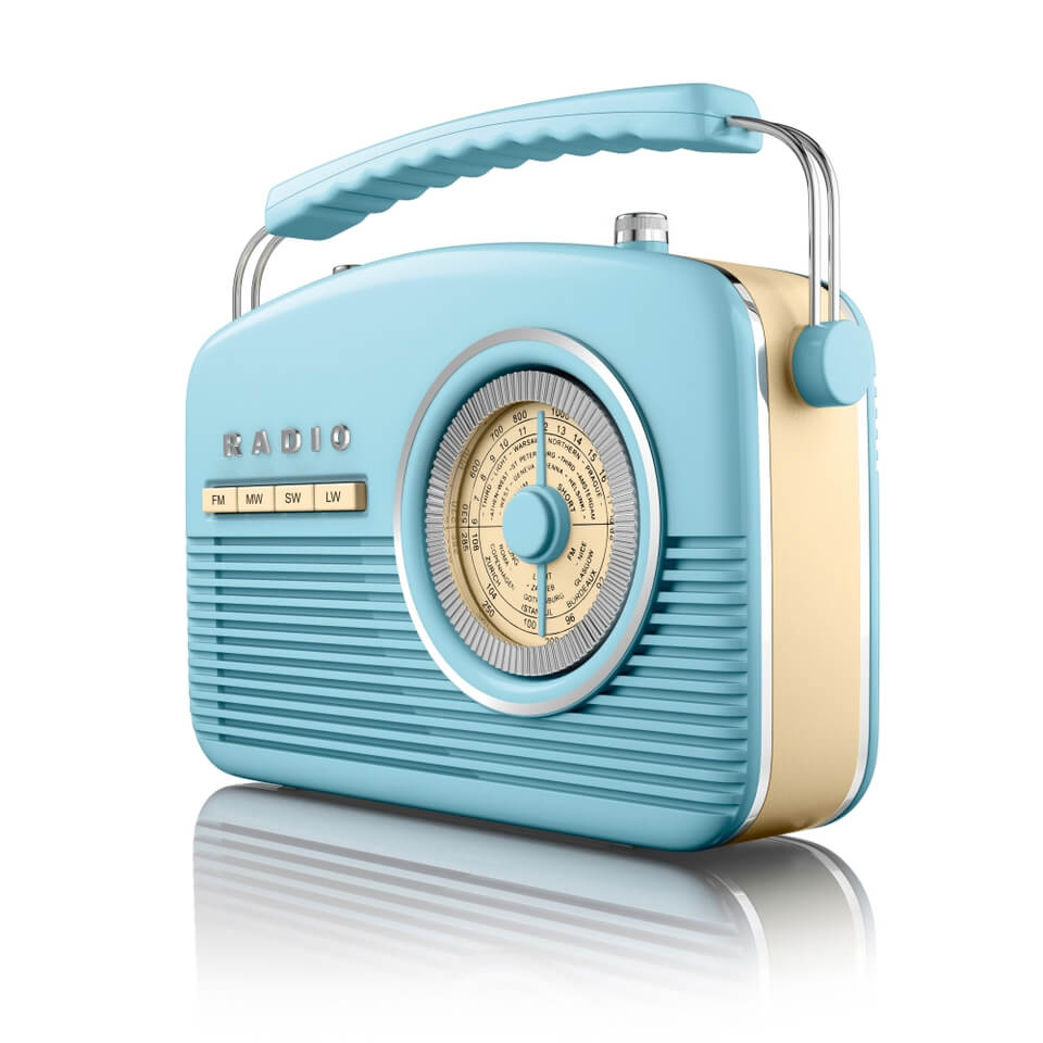 Steepletone Brighton Portable Retro Radio | Duck Egg Blue