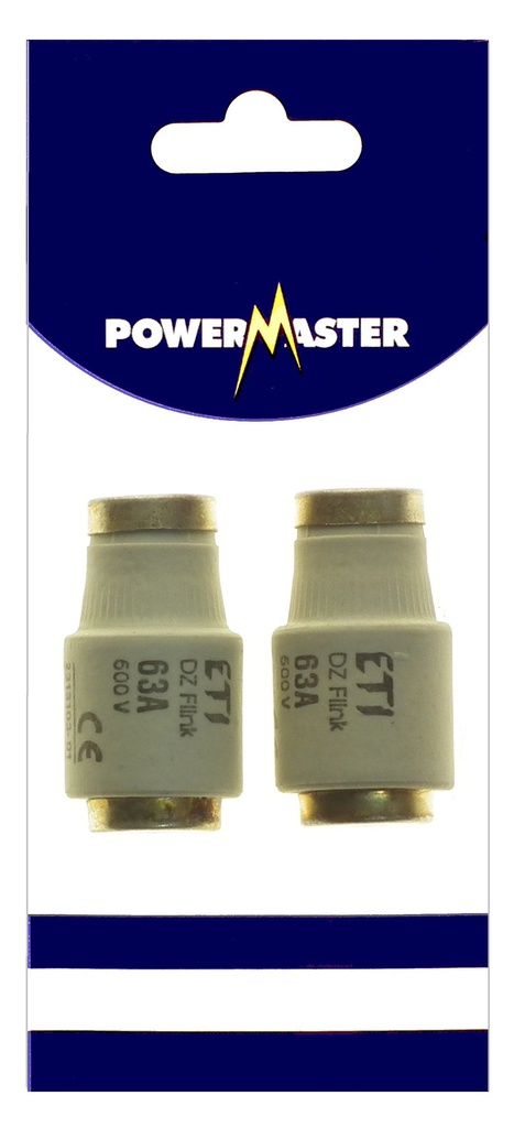 Powermaster 63A DZ2 Household Fuses (2 Pack)