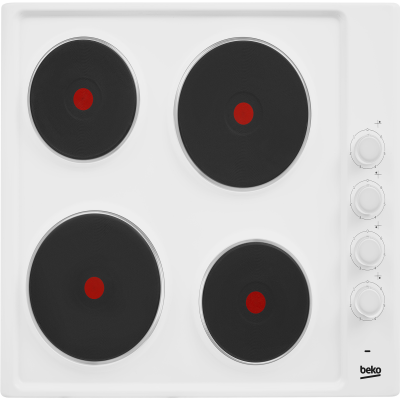 Beko White 4 Ring Solid Plate Electric Hob