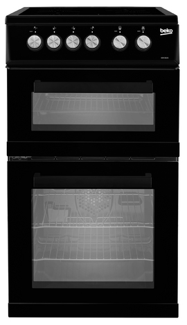 Beko Black 50cm Double Oven Ceramic Cooker