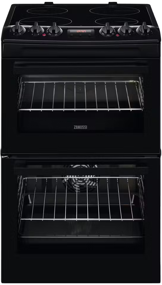 Zanussi Black 55cm Ceramic Electric Cooker