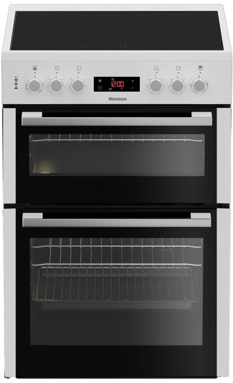 Blomberg White 60cm Double Oven Ceramic cooker