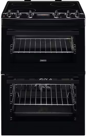 Zanussi Black 60cm Ceramic Electric Cooker