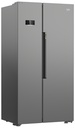 Beko Silver Plain Door American Style Fridge  Freezer