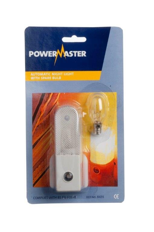 Powermaster Plug In Night Light | incl Spare Bulb