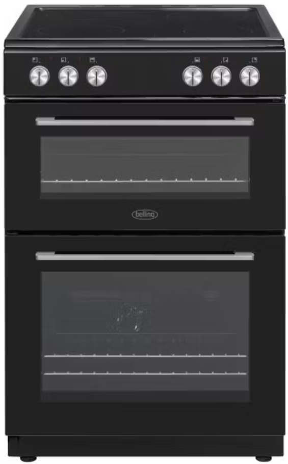 Belling Black Ceramic 60cm Double Oven Cooker