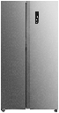 LEC Silver Plain Door American Style Fridge  Freezer