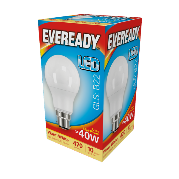 Ever Ready 5.5w (40w) B22 LED Energy Saver GLS Bulb