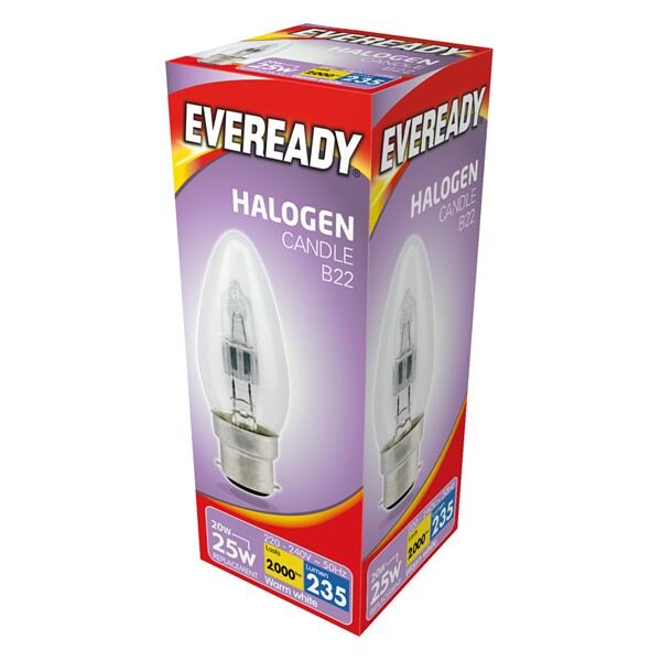 Ever Ready 20w (25w) B22 Eco Halogen Candle Bulb