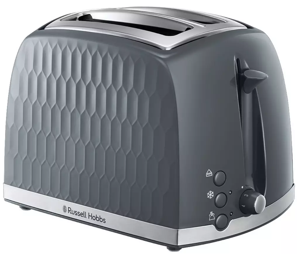 Russell Hobbs Grey Honeycomb 2 Slice Toaster