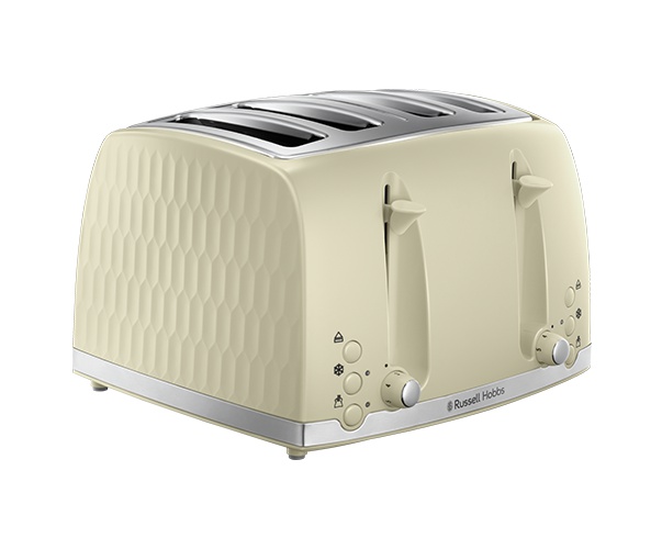 Russell Hobbs Honeycomb 4 Slice Toaster | Cream