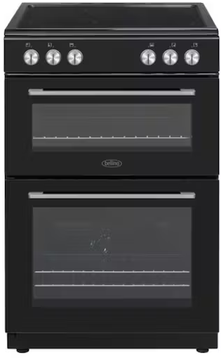 Belling Black 50cm Solid Plate Double Oven Cooker