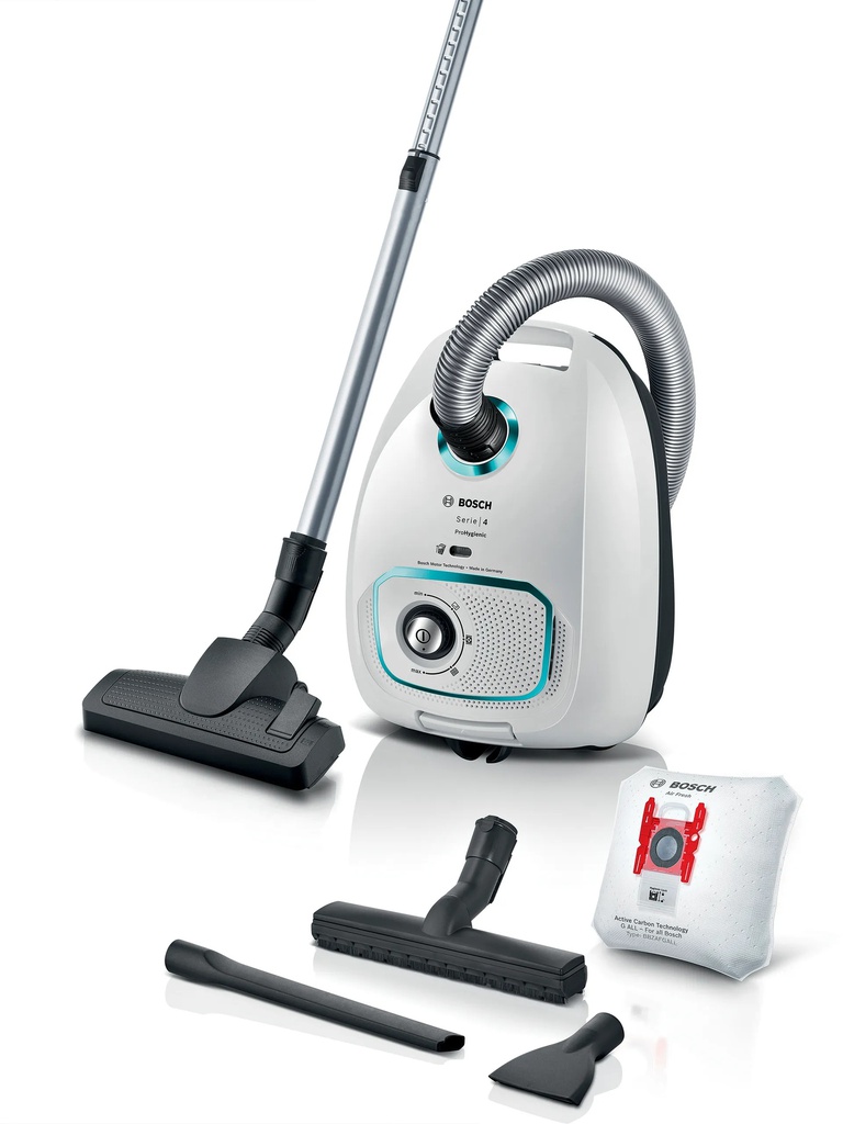 Bosch Series 4 Bagged Vacuum Cleaner Prohygienic | White