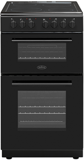 Belling Black 50cm Double Oven Ceramic Cooker