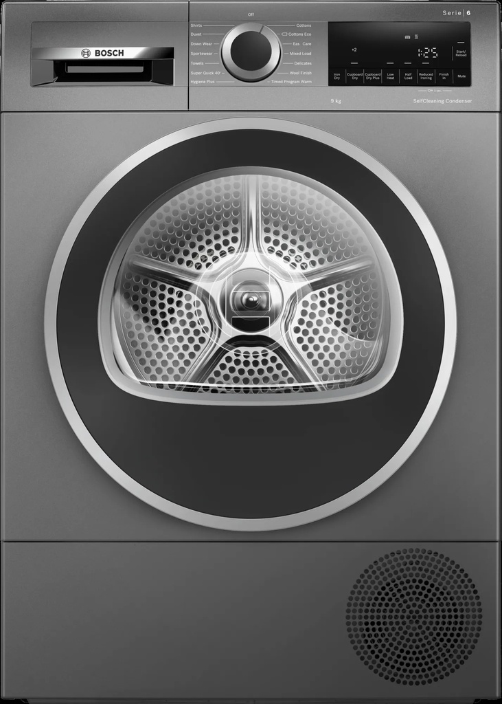 Bosch Silver A++ Rated 9kg Heat Pump Tumble Dryer | 5 Year