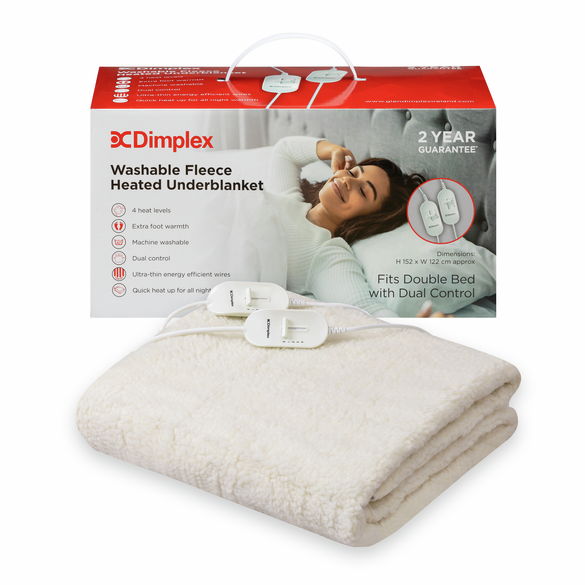 Dimplex Double Fleece Heated Electric Under Blanket | Dual Control