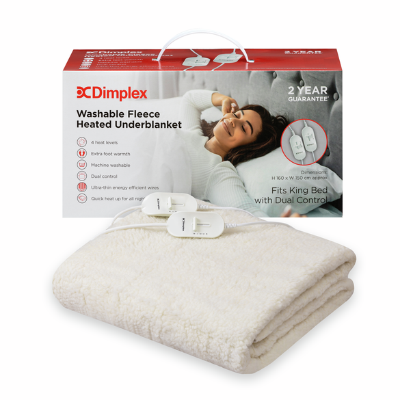 Dimplex King Size Fleece Heated Electric Underblanket | Dual Controls