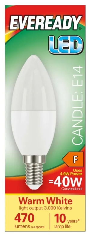 Ever Ready 5.2w (40w) E14 LED Energy Saver Candle Bulb