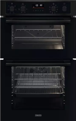 Zanussi Black Built In Double Oven c/w Catalytic Liners