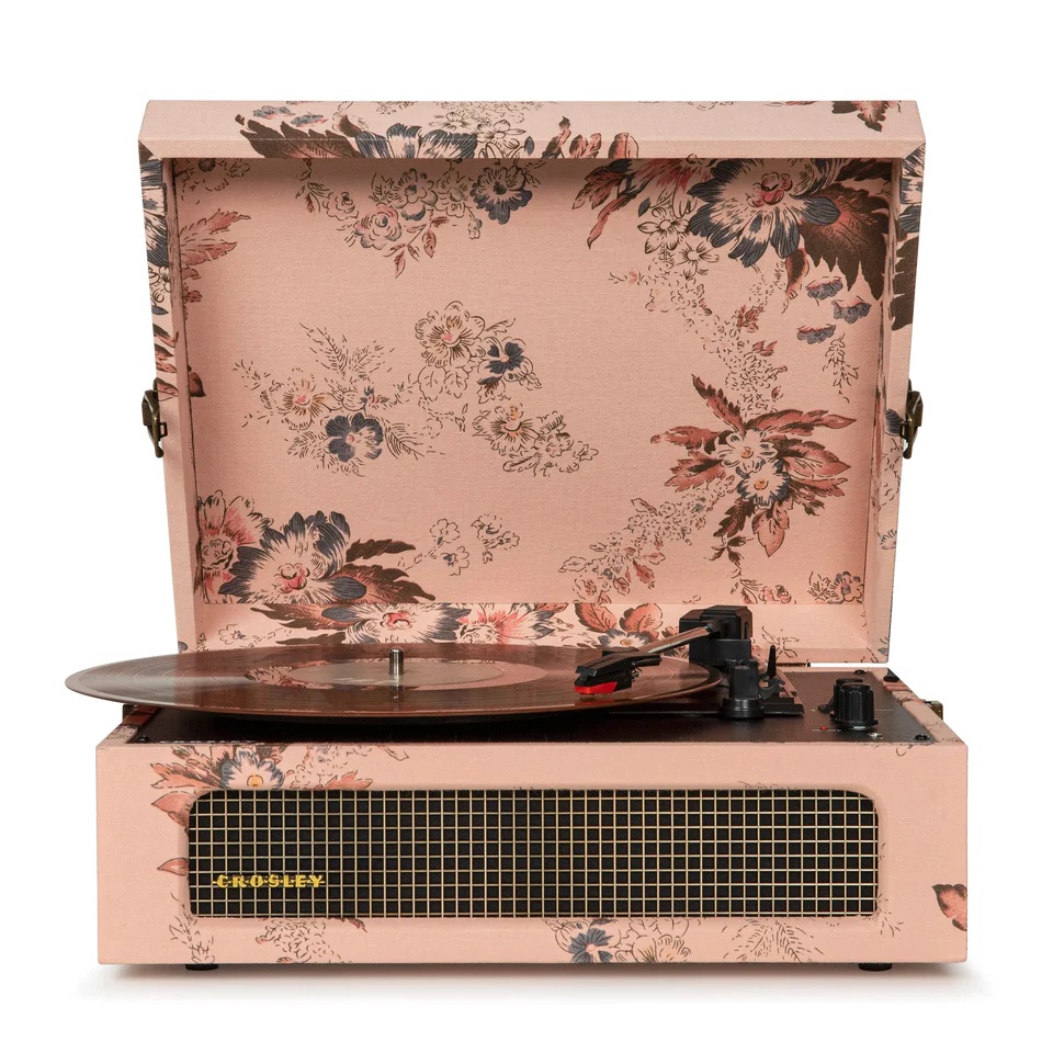 Crosley Voyager Portable Turntable Record Player | Floral