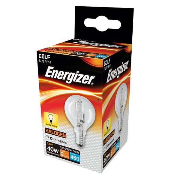 Energizer 33w (40w) E14 Clear Filament Halogen Golf Ball Bulb