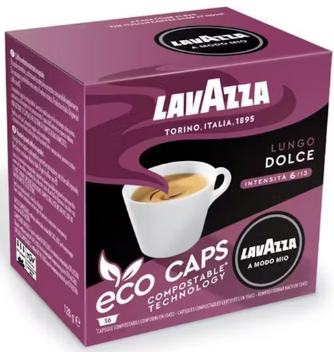 [8984] Lavazza Lungo Dolce A Modo Mio Compostable Coffee Capsules