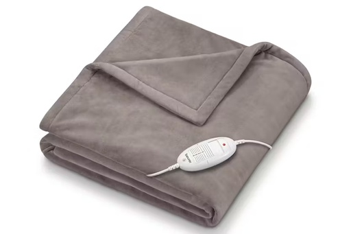 [424.01] Beurer HD75 Fleece Heated Throw Blanket | Cosy Taupe