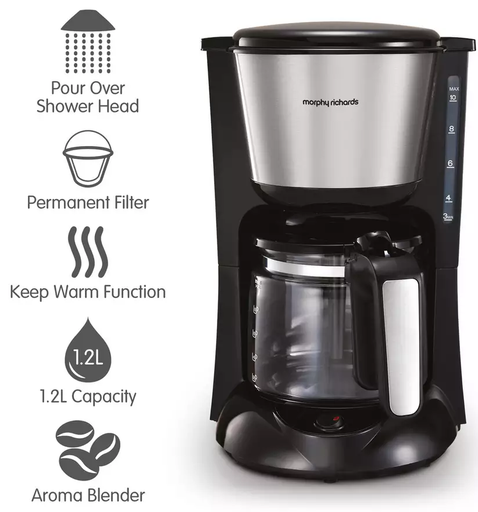 [162501] Morphy Richards Equip Filtered Coffee Maker | Black